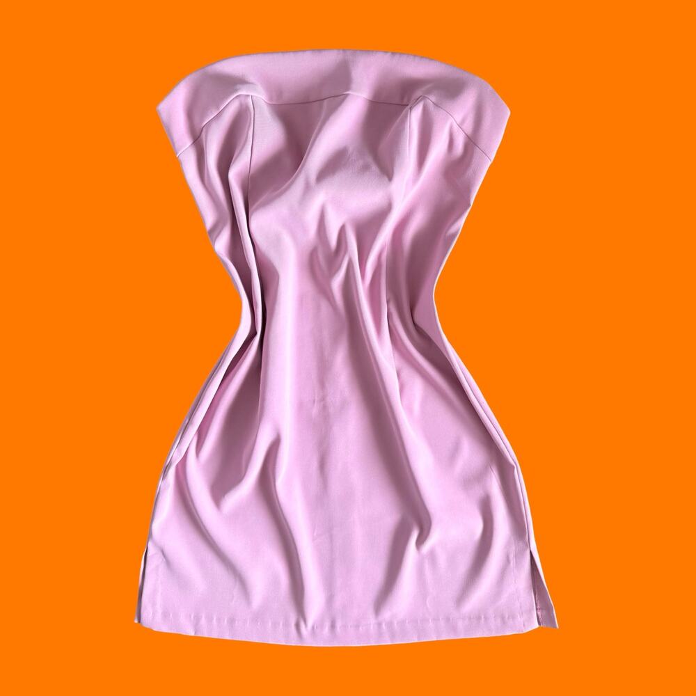 00's vintage baby pink coquette bodycon y2k tube top mini dress Size 9 rampage